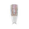 WIDE 2.37CT WHITE & PINK DIAMOND 18K WHITE & ROSE GOLD PRINCESS ANNIVERSARY RING