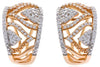 ESTATE WIDE .64CT DIAMOND 14KT ROSE GOLD MULTI LEAF CLIP ON FUN HANGING EARRINGS