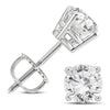 1.5CT DIAMOND 14KT WHITE GOLD 3D CLASSIC ROUND 4 PRONG SCREWBACK STUD EARRINGS