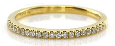 ESTATE .13CT DIAMOND 18K YELLOW GOLD SHARED PRONG SEMI ETERNITY ANNIVERSARY RING
