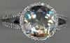 ESTATE 3.37CT DIAMOND & AAA GREEN AMETHYST 14KT WHITE GOLD ROUND HALO FUN RING