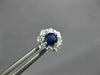 ESTATE 1.35CT DIAMOND & AAA SAPPHIRE 18KT WHITE GOLD 3D CLASSIC FLOWER EARRINGS