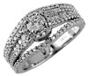ESTATE 1.02CT DIAMOND 14KT WHITE GOLD 3D CLASSIC ROUND HALO ENGAGEMENT RING