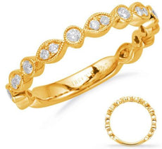 .28CT DIAMOND 14KT YELLOW GOLD MULTI LEAF BEZEL 3/4TH ETERNITY ANNIVERSARY RING