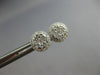 ESTATE .52CT DIAMOND 14KT WHITE GOLD 3D CLASSIC ROUND CLUSTER HALO STUD EARRINGS