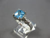 1.99CT DIAMOND & AAA BLUE TOPAZ 14KT WHITE GOLD CUSHION & ROUND FRIENDSHIP RING