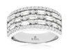 1.20CT DIAMOND 14KT WHITE GOLD 3D ROUND & BAGUETTE SHARED PRONG ANNIVERSARY RING