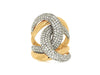 ESTATE EXTRA LARGE 2.40CT DIAMOND 14KT YELLOW GOLD 3D MULTI ROW LOVE KNOT RING