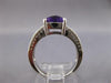 2.50CT DIAMOND & AAA AMETHYST 14KT WHITE GOLD 3D CUSHION & ROUND FUN RING #27355