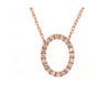 ESTATE .15CT DIAMOND 14KT ROSE GOLD 3D CLASSIC OPEN OVAL FUN LOVE NECKLACE