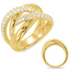 ESTATE .74CT DIAMOND 14KT YELLOW GOLD 3D CLASSIC CRISS CROSS LOVE KNOT LOVE RING