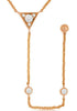 ESTATE .35CT DIAMOND 14KT ROSE GOLD BY THE YARD TRIANGULAR LARIAT FUN NECKLACE