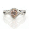 .59CT WHITE & PINK DIAMOND 18K WHITE & ROSE GOLD 3D HEART SHAPE ENGAGEMENT RING