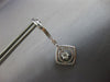 ESTATE 1.07CT DIAMOND 14K WHITE GOLD ROUND SOLITAIRE SQUARE FUN HANGING EARRINGS
