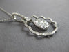 .59CT DIAMOND 18KT WHITE GOLD 3D ROUND CLUSTER FLORAL TEAR DROP FLOATING PENDANT