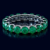 ESTATE 4.25CT AAA EMERALD 14KT WHITE GOLD 3D SHARED PRONG ETERNITY LOVE FUN RING