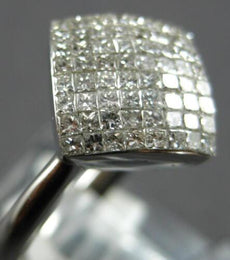 .50CT DIAMOND 14KT WHITE GOLD PRINCESS 3D INVISIBLE SQUARE GEOMETRICAL FUN RING