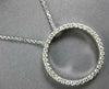 ESTATE .69CT DIAMOND 14KT WHITE GOLD 3D ROUND CIRCLE OF LIFE FLOATING PENDANT