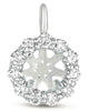 .46CT DIAMOND 14KT WHITE GOLD 3D ROUND 4 PRONG HALO SEMI MOUNT FLOATING PENDANT