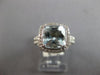 2.37CT DIAMOND & AAA AQUAMARINE 14KT WHITE GOLD CUSHION & ROUND ENGAGEMENT RING