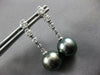 .76CT DIAMOND & AAA TAHITIAN PEARL 14K WHITE GOLD ROUND JOURNEY HANGING EARRINGS