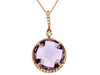 ESTATE 4.06CT DIAMOND & AAA AMETHYST 14KT ROSE GOLD 3D ROUND FLOATING PENDANT