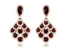 3.3CT DIAMOND & AAA RUBY 14KT ROSE GOLD 3D MULTI LEAF TEAR DROP HANGING EARRINGS