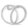 ESTATE LARGE .66CT DIAMOND 14KT WHITE GOLD CLASSIC INFINITY LOVE KNOT LOVE RING