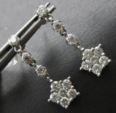 ESTATE 1.0CT DIAMOND 14KT WHITE GOLD CLASSIC STAR BY THE YARD HANGING EARRINGS