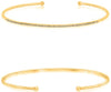 ESTATE .16CT DIAMOND 14KT YELLOW GOLD ROUND BAR ADJUSTABLE FUN BANGLE BRACELET