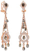 LARGE 11.74CT WHITE & CHOCOLATE FANCY DIAMOND 18KT ROSE GOLD CHANDELIER EARRINGS