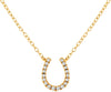 ESTATE .10CT DIAMOND 14KT YELLOW GOLD 3D CLASSIC HORSESHOE LUCKY NECKLACE