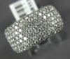 WIDE 1.85CT DIAMOND 14K WHITE GOLD ROUND MULTI ROW PAVE CLASSIC ANNIVERSARY RING