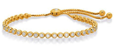 1.62CT DIAMOND 14K YELLOW GOLD 3D ROUND CLASSIC BEZEL ADJUSTABLE TENNIS BRACELET