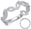 .29CT DIAMOND 14KT WHITE GOLD 3D MULTI LEAF CRISS CROSS 3/4TH ETERNITY LOVE RING