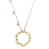 ESTATE .47CT DIAMOND 18KT 2 TONE GOLD 3D FLOWER STAR BY THE YARD FUN NECKLACE