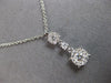 ESTATE .32CT DIAMOND 14KT WHITE GOLD 3D CLUSTER FLOWER CLASSIC FLOATING PENDANT