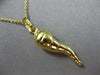 ESTATE 14KT YELLOW GOLD 3D HANDCRAFTED RIDGE ITALIAN HORN PENDANT & CHAIN #25072