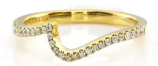 ESTATE .14CT DIAMOND 18KT YELLOW GOLD 3D CLASSIC SINGLE WAVE FUN RING