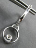 LARGE .47CT DIAMOND 18K WHITE GOLD FLOWER CIRCLE OF LIFE HUGGIE HANGING EARRINGS