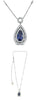 LARGE 2.71CT DIAMOND & AAA SAPPHIRE 18KT WHITE GOLD PEAR SHAPE & ROUND NECKLACE