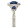 .90CT DIAMOND & AAA CABOCHON SAPPHIRE 18KT WHITE GOLD OVAL & ROUND INFINITY RING