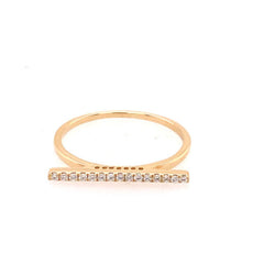 ESTATE .10CT DIAMOND 18KT WHITE GOLD 3D CLASSIC BAR FUN RING