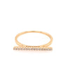 ESTATE .10CT DIAMOND 18KT WHITE GOLD 3D CLASSIC BAR FUN RING