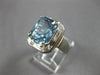 6.60CT DIAMOND & AAA AQUAMARINE 14KT WHITE GOLD 3D SQUARE HALO ENGAGEMENT RING
