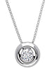 ESTATE .21CT DIAMOND 18KT WHITE GOLD 3D CLASSIC SOLITAIRE BEZEL FLOATING PENDANT