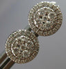ESTATE .51CT DIAMOND 14KT WHITE GOLD 3D CLASSIC CLUSTER FLOWER STUD EARRINGS