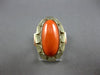 ANTIQUE LARGE AAA CORAL 14KT YELLOW & ROSE GOLD HANDCRAFTED FLORAL RING #28031