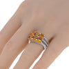 3.76CT DIAMOND & AAA ORANGE SAPPHIRE 18KT WHITE GOLD 3D WEDDING ANNIVERSARY RING
