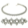 ESTATE 2.52CT DIAMOND 14KT WHITE GOLD 3D CLASSIC ROUND FLORAL TENNIS BRACELET